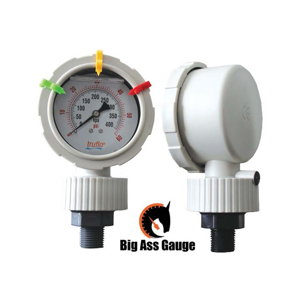 Truflo® Series OBSBAG 'BIG ASS' 3" Plastic Pressure Gauge & Isolator