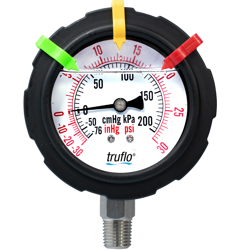Truflo® Series OBSV Plastic Compound Vacuum Gauge Water Care Products